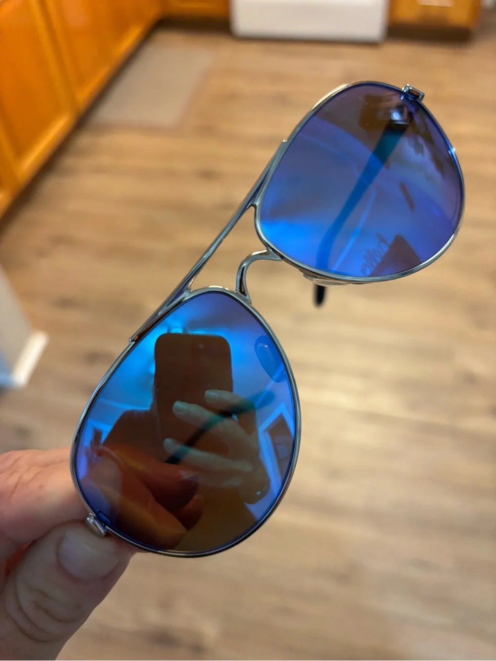 Blue Mirrored Oakley polarized Aviator Sunglasses